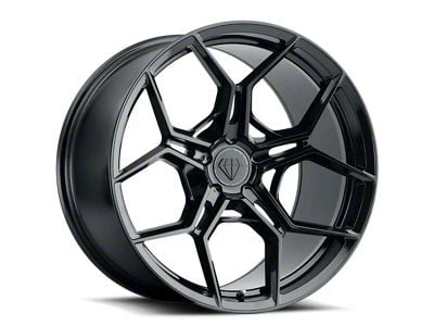 Blaque Diamond Wheels BD-F25 Gloss Black Wheel; Rear Only; 19x10 (2024 Mustang)