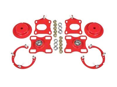 BMR Caster Camber Plates; Red (11-14 Mustang w/ GT500 Strut Mounts & 05-10 Struts)