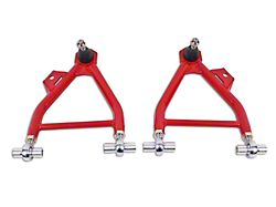 BMR Adjustable Front Lower Coil-Over Arm Arms; Rod End; Standard Ball Joint; Red (94-04 Mustang)