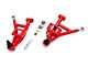 BMR Adjustable Front Lower Control A-Arms; Polyurethane/Rod End Combo; Red (93-02 Camaro)