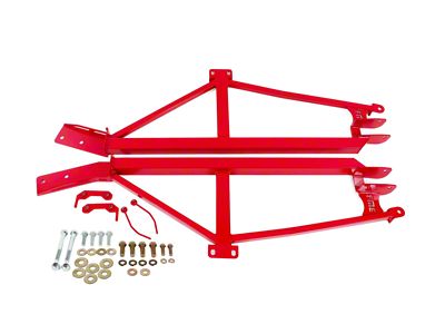 BMR Bolt-On 4-Point Subframe Connectors; Red (93-02 Camaro Coupe)