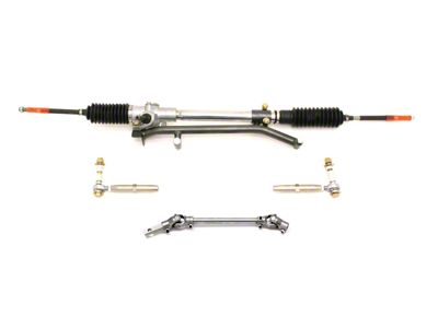 BMR Manual Steering Conversion Kit; Black Hammertone (93-02 Camaro w/ Stock K-Member)