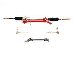 BMR Manual Steering Conversion Kit; Red (93-02 Camaro w/ Stock K-Member)