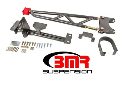 BMR Tunnel Mounted Torque Arm with Driveshaft Safety Loop; Black Hammertone (93-02 Camaro w/ Stock Exahust)