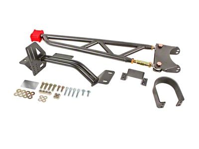 BMR Tunnel Mounted Torque Arm with Driveshaft Safety Loop; Black Hammertone (93-02 Camaro w/ Longtube Headers)