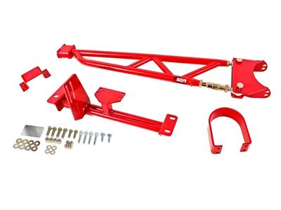 BMR Tunnel Mounted Torque Arm with Driveshaft Safety Loop; Red (93-02 Camaro w/ Stock Exahust)