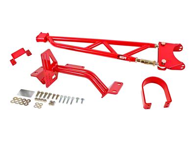 BMR Tunnel Mounted Torque Arm with Driveshaft Safety Loop; Red (93-02 Camaro w/ Longtube Headers)