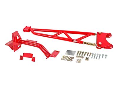 BMR Tunnel Mounted Torque Arm without Driveshaft Safety Loop; Red (93-02 Camaro w/ Longtube Headers)