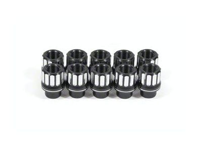 BMR Black Anodized 12-Point Lug Nut Kit; Set of 10 (06-23 Charger)