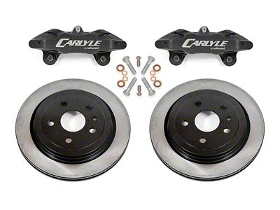 BMR 15-Inch Wheel Rear Brake Conversion Kit with Solid Rotors; Black Calipers (14-19 Corvette C7 w/ 15-Inch Wheels)