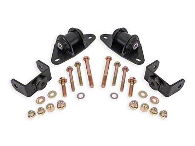 BMR Motor Mount Kit; Delrin Bushings; Black Hammertone (14-19 Corvette C7)