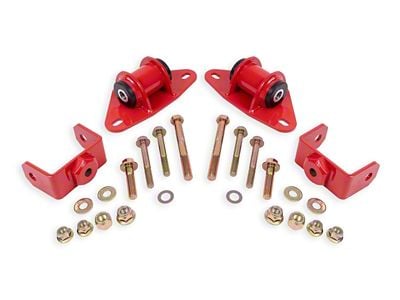 BMR Motor Mount Kit; Delrin Bushings; Red (14-19 Corvette C7)