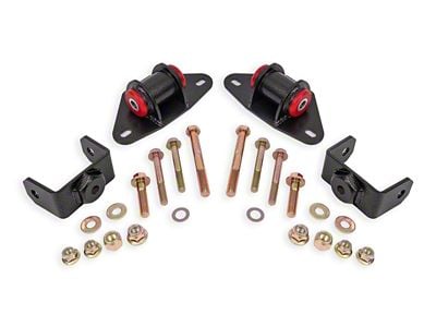 BMR Motor Mount Kit; Polyurethane Bushings; Black Hammertone (14-19 Corvette C7)