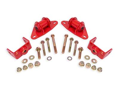 BMR Motor Mount Kit; Polyurethane Bushings; Red (14-19 Corvette C7)