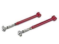 BMR On-Car Adjustable DOM Rear Lower Control Arms; Polyurethane/Rod End Combo; Red (05-14 Mustang)