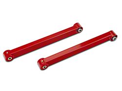 BMR Non-Adjustable Boxed DOM Rear Lower Control Arms; Polyurethane/Spherical Bearing Combo; Red (05-14 Mustang)