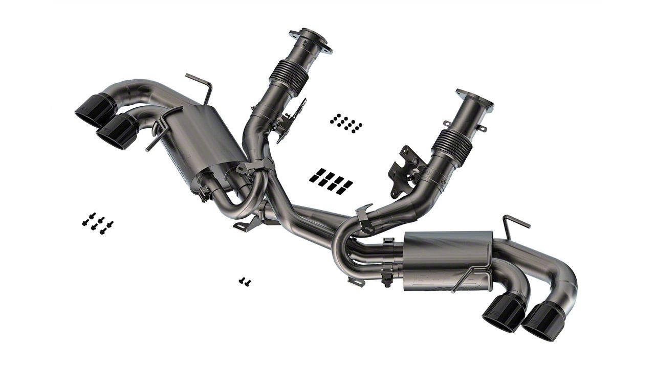 Borla Corvette Atak Cat Back Exhaust With Black Chrome Tips And Afm Valves 140841bc 20 24 62l 7849