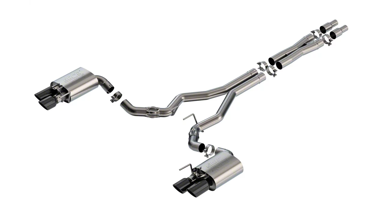 Borla Mustang ATAK Cat-Back Exhaust with Black Chrome Tips 140963BC (24 ...