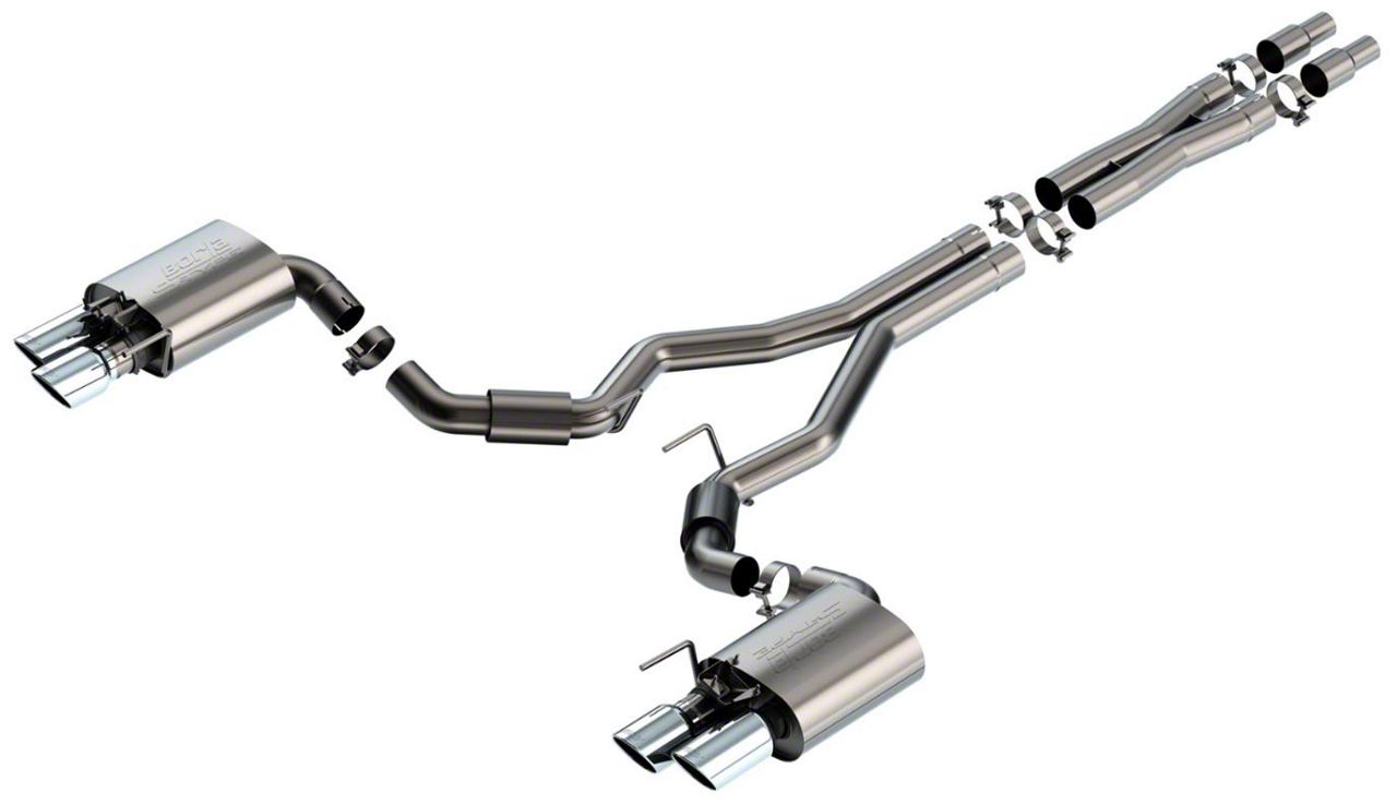 Borla Mustang S-Type Cat-Back Exhaust with Chrome Tips 140962 (24-25 ...