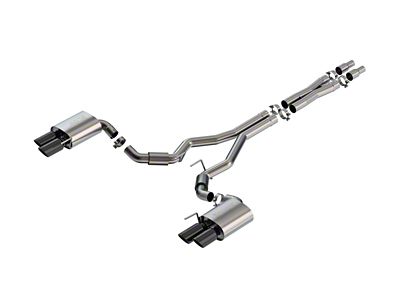Borla S-Type Cat-Back Exhaust with Quad Black Chrome Tips (2024 Mustang GT Fastback w/o Active Exhaust)