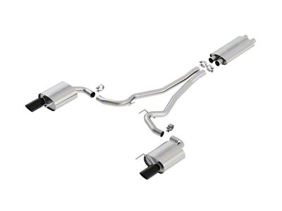 Borla Touring Cat-Back Exhaust with Black Chrome Tips; EC-Type Approved (15-17 Mustang GT)