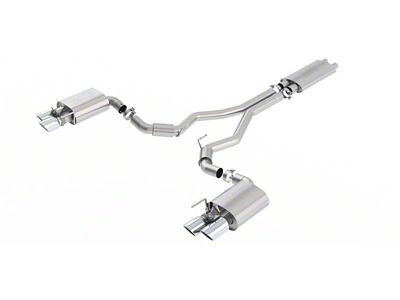Borla Touring Cat-Back Exhaust with Chrome Tips; ECE Approved (18-23 Mustang GT Fastback w/ Active Exhaust)