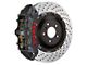 Brembo GT-S Series 6-Piston Front Big Brake Kit with 15-Inch 2-Piece Cross Drilled Rotors; Black Hard Anodized Calipers (11-23 5.7L HEMI Challenger)