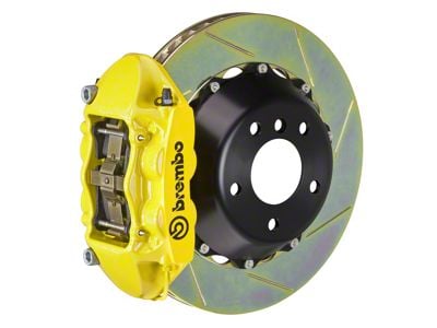 Brembo GT Series 4-Piston Rear Big Brake Kit with 15-Inch 2-Piece Type 1 Slotted Rotors; Yellow Calipers (08-14 Challenger SRT8)