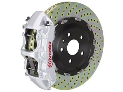 Brembo GT Series 6-Piston Front Big Brake Kit with 15-Inch 2-Piece Cross Drilled Rotors; Silver Calipers (08-14 Challenger SRT8)