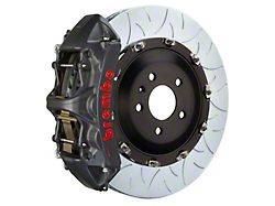 Brembo GT-S Series 6-Piston Front Big Brake Kit with 15-Inch 2-Piece Type 3 Slotted Rotors; Black Hard Anodized Calipers (15-23 Mustang GT, EcoBoost, V6)