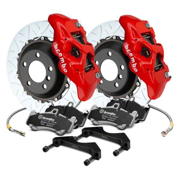 Brembo GT Front Big Brake System with 4 Piston Calipers & Drilled Rotors  for 05-10