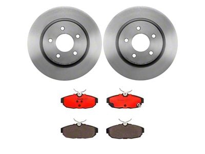 Brembo Vented Brake Rotor and Pad Kit; Rear (13-14 Mustang GT w/ Performance Pack)