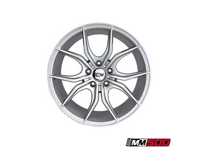 CA MM500 Silver Wheel; Rear Only; 18x9; 30mm Offset (79-93 Mustang w/ 5-Lug Conversion)