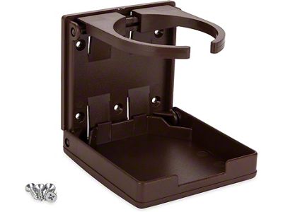 Adjustable Passenger Side Drink Holder; Brown (Universal; Some Adaptation May Be Required)