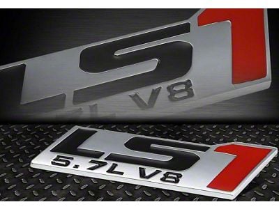 Aluminum Billet Emblem; LS1 5.7L V8 (Universal; Some Adaptation May Be Required)