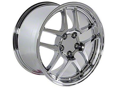 CA C5 Z06 Style Chrome Wheel; Front Only; 17x9.5; 54mm Offset (97-04 Corvette C5)