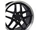 CA C5 Z06 Style Gloss Black with Machined Lip Wheel; Rear Only; 18x10.5; 56mm Offset (97-04 Corvette C5)