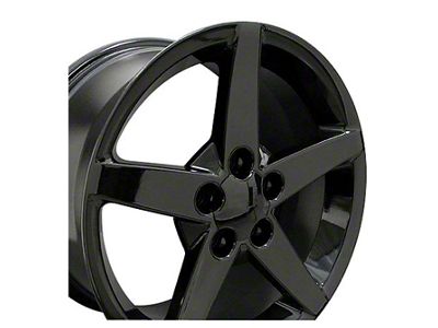 CA C6 Style Gloss Black Wheel; Front Only; 18x9.5; 58mm Offset (05-13 Corvette C6 Base)