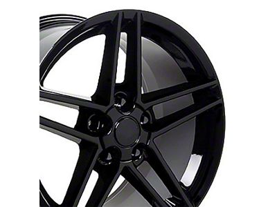 CA C6 Z06 Style Gloss Black Wheel; Front Only; 18x9.5; 56mm Offset (05-13 Corvette C6 Base)