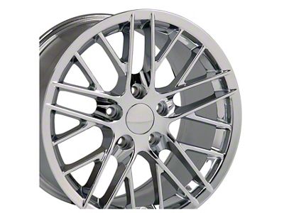 CA C6 ZR1 Style Chrome Wheel; Front Only; 17x9.5; 54mm Offset (97-04 Corvette C5)