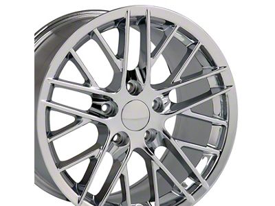 CA C6 ZR1 Style Chrome Wheel; Front Only; 18x8.5; 56mm Offset (05-13 Corvette C6)