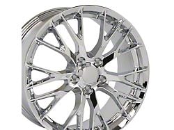 CA C7 Z06 Style Chrome Wheel; Front Only; 17x8.5; 56mm Offset (97-04 Corvette C5 Base)