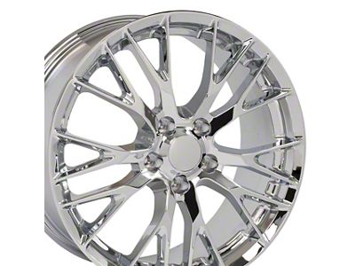 CA C7 Z06 Style Chrome Wheel; Front Only; 17x8.5; 56mm Offset (97-04 Corvette C5 Base)