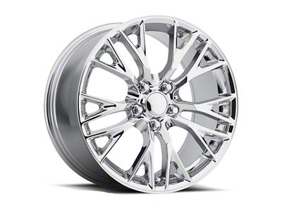 CA C7 Z06 Style Chrome Wheel; Front Only; 18x8.5; 56mm Offset (05-13 Corvette C6)