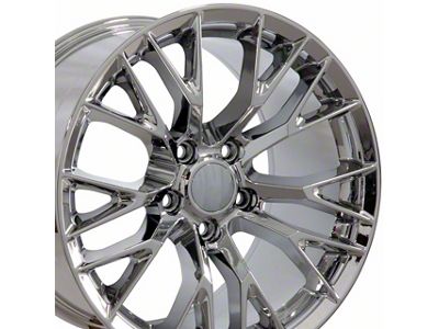 CA C7 Z06 Style Chrome Wheel; Front Only; 18x8.5; 56mm Offset (05-13 Corvette C6)