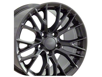 CA C7 Z06 Style Gunmetal Wheel; Front Only; 17x9.5; 54mm Offset (97-04 Corvette C5)