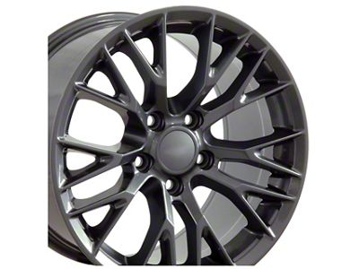 CA C7 Z06 Style Gunmetal Wheel; Front Only; 18x8.5; 56mm Offset (05-13 Corvette C6)