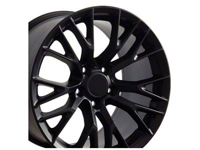 CA C7 Z06 Style Satin Black Wheel; Front Only; 17x9.5; 54mm Offset (97-04 Corvette C5)