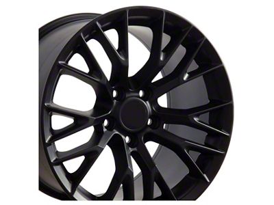 CA C7 Z06 Style Satin Black Wheel; Front Only; 18x8.5; 56mm Offset (05-13 Corvette C6)