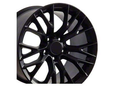 CA C7 Z06 Style Satin Black Wheel; Rear Only; 18x10.5; 56mm Offset (97-04 Corvette C5)